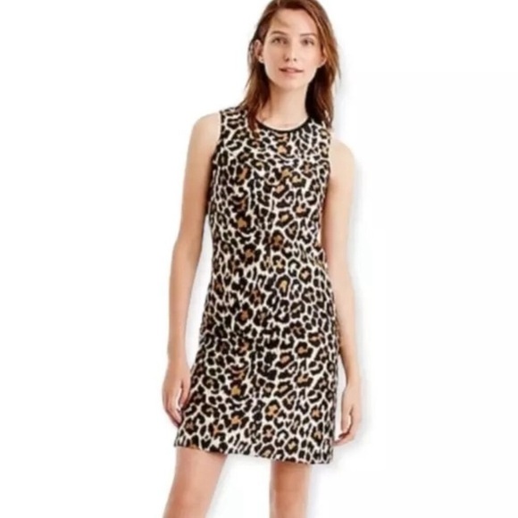 J. Crew Dresses & Skirts - J. Crew NWT Leopard Print Sleeveless A-Line Shift Dress Size 2
